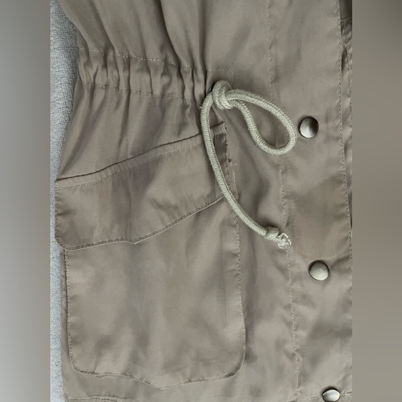 First Love Beige Vest with Snap Closure and Tie to Synch Waist - Picture 5 of 5